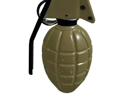 Military Fragmentation Hand Grenade Low-poly 3D model