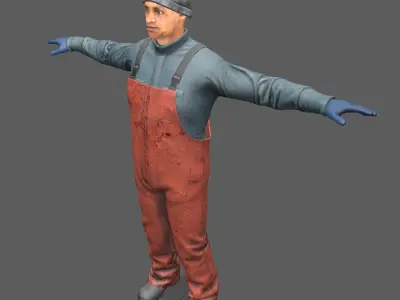 Commercial fisherman 3D model