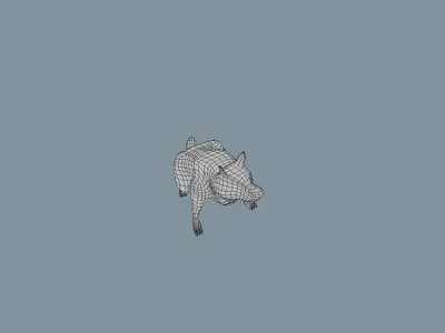 Wolf - low-poly model dog running Free low-poly 3D model