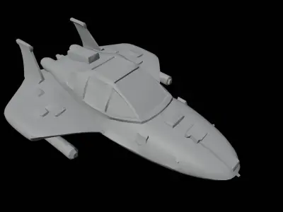 Rustic space craft  Low-poly 3D model