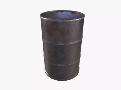 Steel Rust Barrel Low-poly 3D model