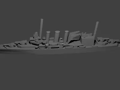 British County Kent Class Cruiser Warship 3D print model