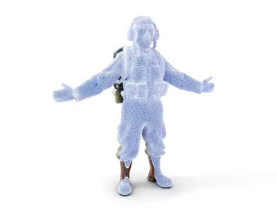 Young Soldier Character Rigged and Animated for Game Development Low-poly 3D model