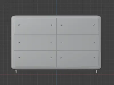 Wooden chest of drawers 04 3D model