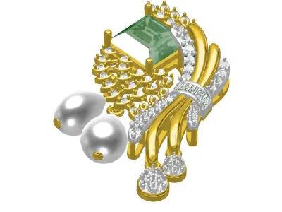 Antique Art Deco Pearl Drop Pendant 3D print model