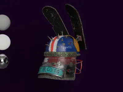 Post apocalyptic helmet Low-poly 3D model