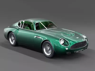 aston martin DB4GT zagato 1960 with interior 3D model