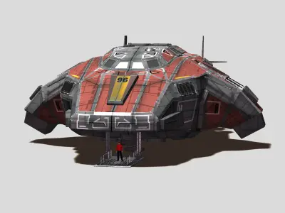 Tug Ship Low-poly 3D model