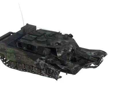 Tank Abrams Destroyed Low-poly 3D model