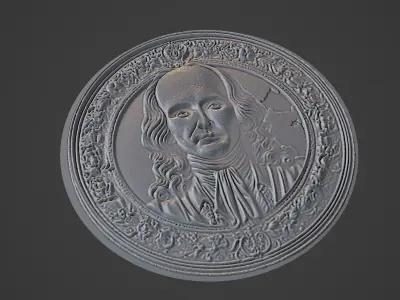 Voltaire Medallion 3D print model get