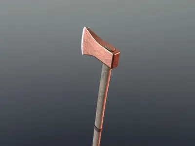 Axe - Copper Low-poly 3D model