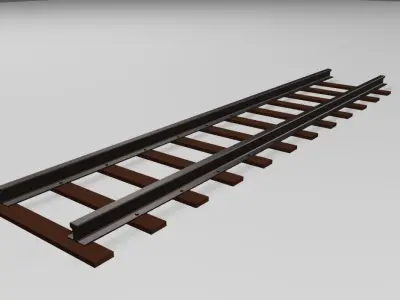 Train Track - Rail - Trilho de Trem Low-poly 3D model