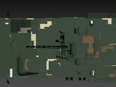 3D model of a military armored vehicle with six wheels 3D model