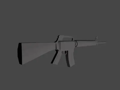 Low poly M16 rifle Low-poly 3D model