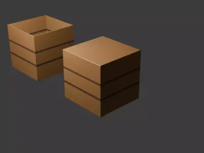 Game Ready Prop Low Poly Wooden Open Crate Low-poly 3D model
