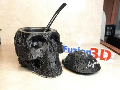 Mate craneo con dibujos 3D print model