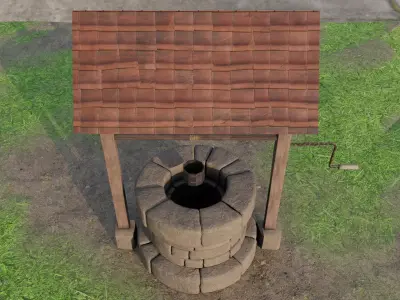 Realistic Stone Well Model Low-poly 3D model