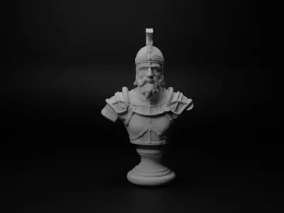 Crusader Warrior Bust Chess 3D print model purchase