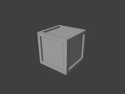 wood crate simple low poly 1x1m Free low-poly 3D model
