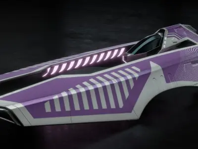 Spaceship racer WipeOut Qirex style 3D model