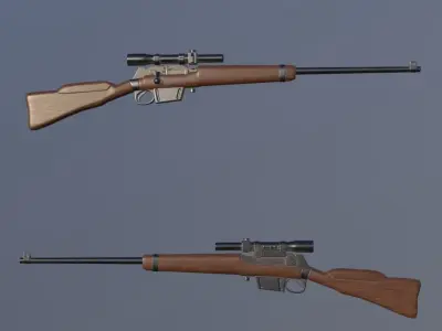 Vintovka wooden rifle Low-poly 3D model