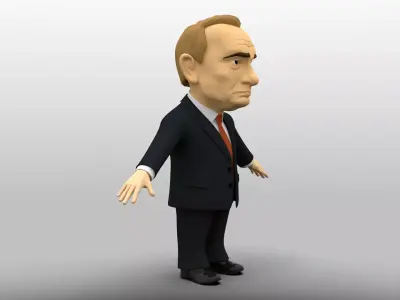   Cartoon Vladimir Putin Low-poly 3D model