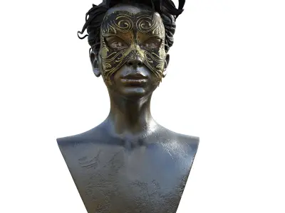 Statue of a lady on a horse 3D model