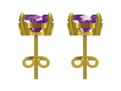 Antique Round and Oval Diamond Earring 3D print model