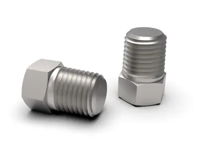 Hex head plug NPT male thread collection 3D model