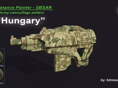 Hungary - Army Camouflage Pattern - SBSAR Material 3D model