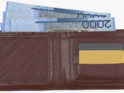 Dominican 2000 Pesos Wallet Money Purse 3D model