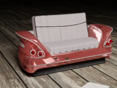Sofa with vehicle built up 3D model
