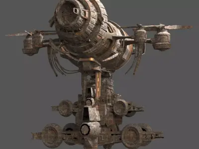 Persian Dystopian airship 3 3D model