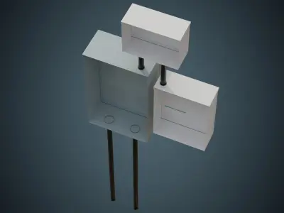 Utility Box 3A  Low-poly 3D model