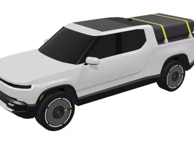 Pickup Truck Low-poly 3D model