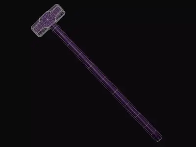 Sledge Hammer Low-poly 3D model