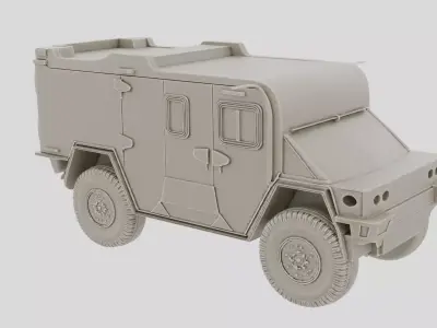 Armored Military Ambulance Vehicle for 3D print 3D model