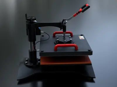 Heat Press Machine Rotatable Low-poly 3D model