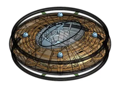 UFO with internal structures Free 3D model