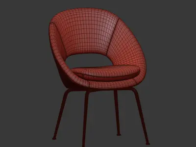Orb Velvet Dining Chair Westelm 3D model