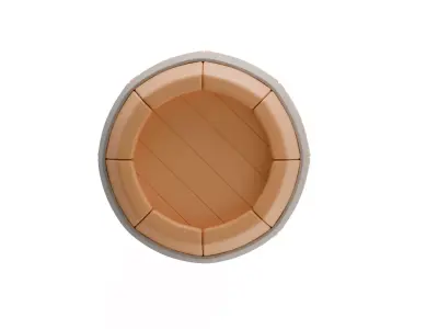 High Detail Stylized Wooden Barrel low poly Low-poly 3D model
