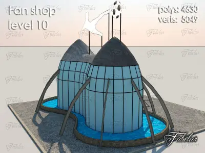 Fan Shop Low-poly 3D model 5