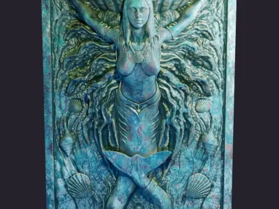 Mermaid Wall plinth 3D model