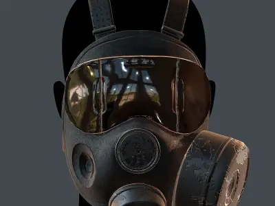 Gas mask helmet 3d model scifi Low-poly  Low-poly 3D model 44
