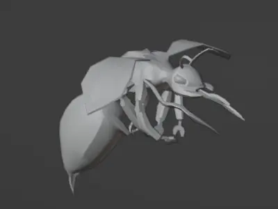 Mutated Wasp Low-poly 3D model