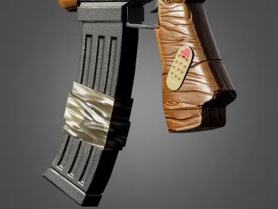 AK 47 Kalashnikov Stylized Gun Game Ready Low-poly 3D model