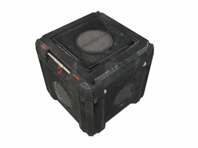 Sci Fi cargo crate 2 PBR Low-poly 3D model