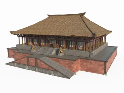 Asian ancient architecture palace 3D model