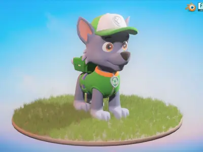 Rocky Recycle Character Animated Rigged Low-poly 3D model