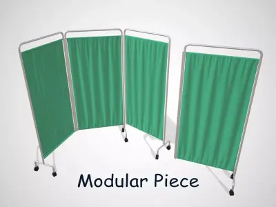 Modular Medical Screen 3d Model 3D model